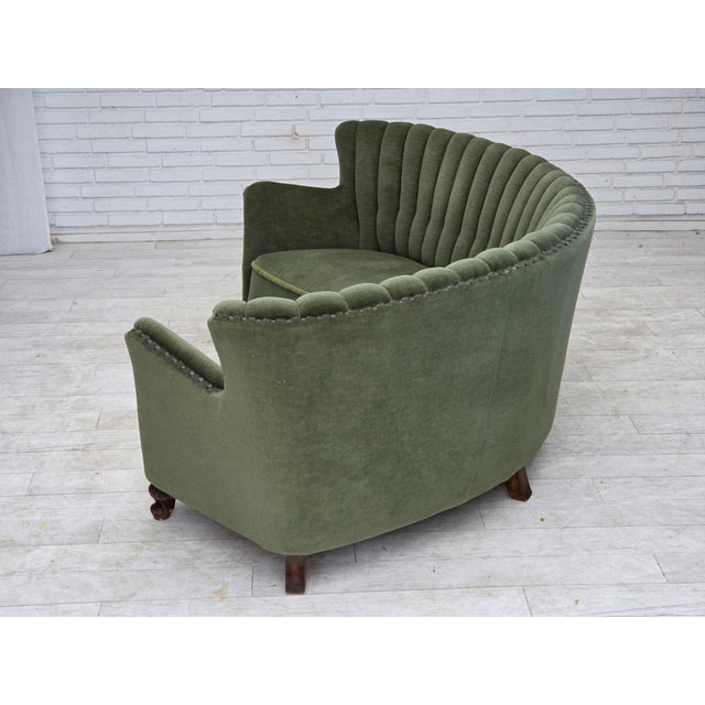 Danish Banan Three-Seater Corner Sofa with Velour Upholstery, 1950s For Sale - Image 11 of 18