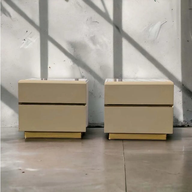 Postmodern Lacquered Waterfall Nightstands by Lane – A Pair, 1980s For Sale - Image 10 of 10