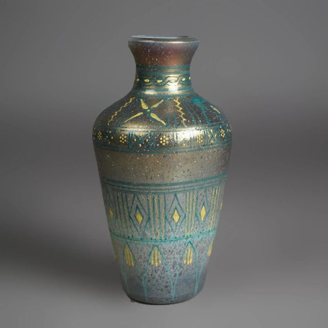 Early 20th Century Antique Mount Washington Egyptian Revival Figural Art Glass Vase Circa 1900 For Sale - Image 5 of 8