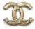 Contemporary Chanel Gold CC Glitter Pendant Small Brooch For Sale - Image 3 of 3