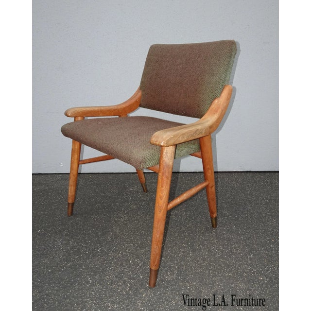 Gorgeous Chair in Fair Vintage Condition. This Chair is in Solid and Firm but the finish is worn and the fabric is faded....