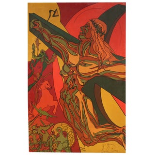 Italian Artist, Surrealist Crucifixion, 1980, Mixed Media on Canvas For Sale