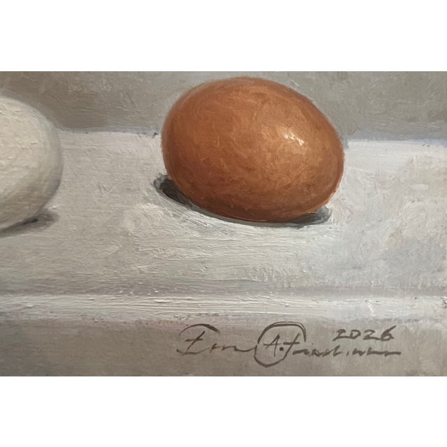 Eric Forstmann Eggstrapolate, 2026 oil on masonite 8.75 x 21.5 in. Eric Forstmann b. 1962 / Warren, CT Eric Forstmann...