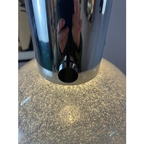 Chrome and Frosted Glass Pendant Lamp by Herbert Proft for Limburg For Sale - Image 9 of 11