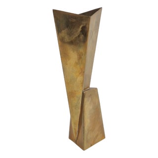 Art Deco Cubist Brass Vase from WMF, 1930s For Sale