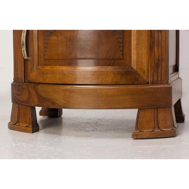 French Walnut, Marble and Bronze Nightstand, 1920 For Sale - Image 6 of 11