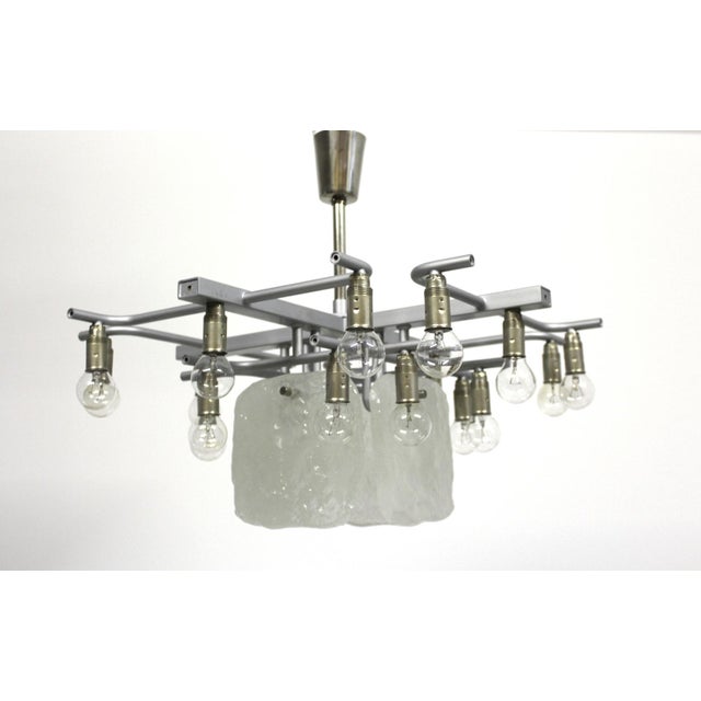 xxx-large chandelier from Kalmar, model "Karlstein", glass hanging: square glass plates of cast dispersion glass, 20...