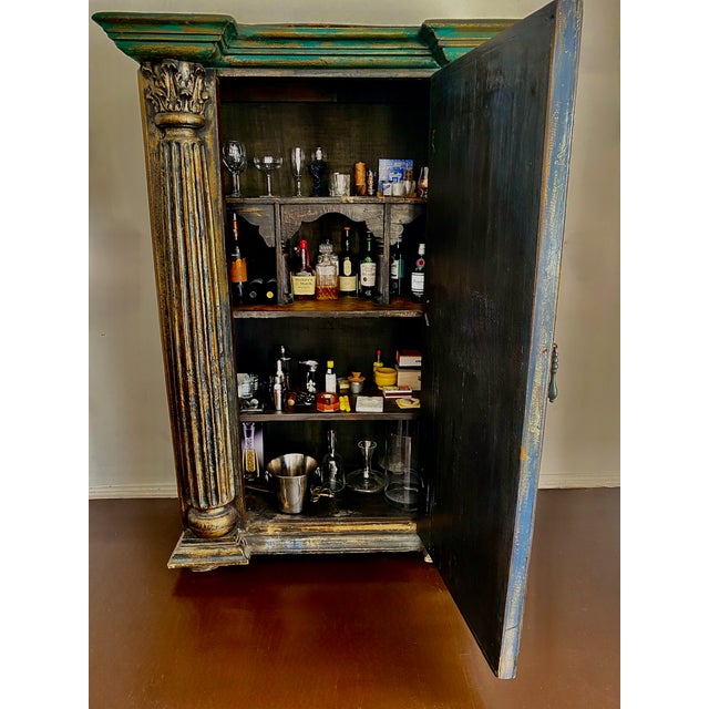 Mid 19th Century Spanish Renaissance Revival Armoire - Hand-Carved Saint Michael and Cherubs For Sale In Miami - Image 6 of 9