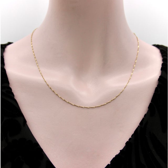 Modern Vintage Twisted Baby Curb Link Chain in 14k Gold For Sale - Image 3 of 6