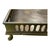 Elegant vintage brass gallery tray featuring pierced oval fretwork sides, petite ball feet, and a beautifully aged patina...