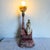 Italian Antique Italian Carved Pink and White Alabaster and Marble Table Lamp For Sale - Image 3 of 12