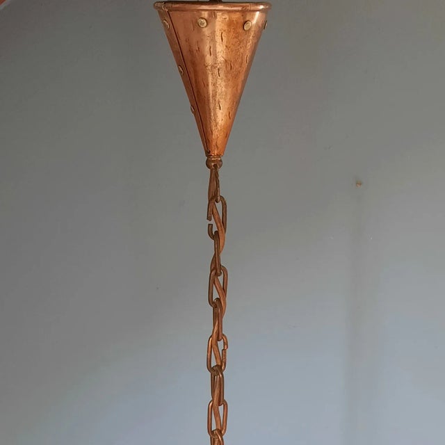 Mid-Century Modern Danish Brutalist Copper Pendant Lamp attributed to E.S. Horn, 1950s For Sale - Image 3 of 10