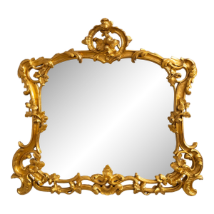 Vintage Rococo Style Gold Gilt Hanging Wall Mirror