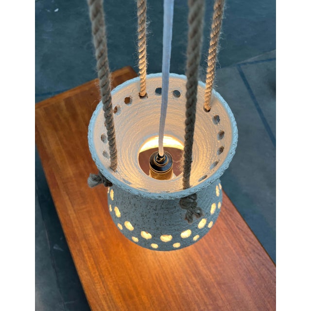 Mid-Century Modern Danish White Studio Pottery Pendant Lamp, 1960s For Sale - Image 11 of 18