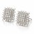 Contemporary 18k White Gold Square Cluster Pear & Round Rose-Cut Diamond Earrings, Pair For Sale - Image 3 of 6