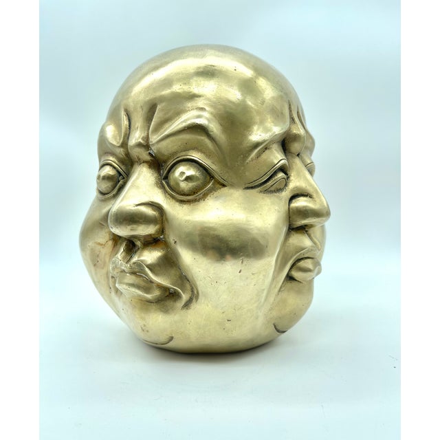 Bronze Statue of Four-Faced Buddha, 1980s For Sale - Image 4 of 15