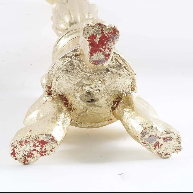 Baroque Walnut and Gold Leaf Candleholders, Set of 2 For Sale - Image 5 of 6