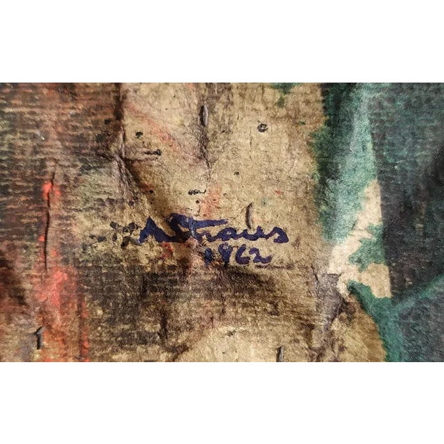 Agi Straus, Abstract Composition, 1962, Gouache on Paper For Sale - Image 3 of 5