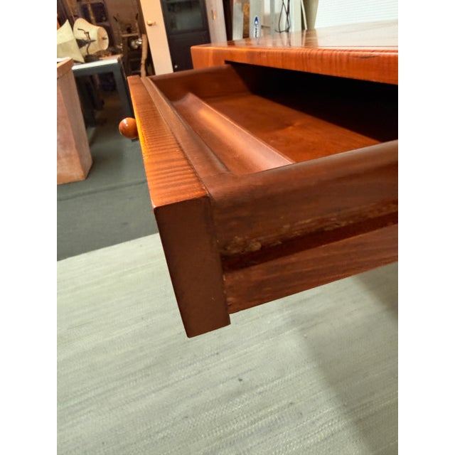 Post Modern Cherry Wood Stain Desk For Sale - Image 11 of 12