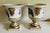 Ceramic Vintage Chelsea House Neoclassical Urn Style Hand Painted & Gold Planters ~ a Pair For Sale - Image 7 of 12