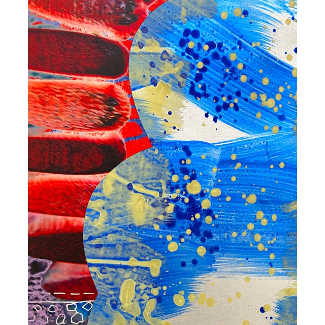 Abstract "Coral Crown" by Michael DesRosiers Abstract Mixed-Media on a MDF Panel (2022) For Sale - Image 3 of 6