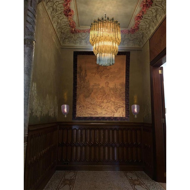 Italian Triedri Murano Glass Chandeliers, Set of 2 For Sale - Image 4 of 17