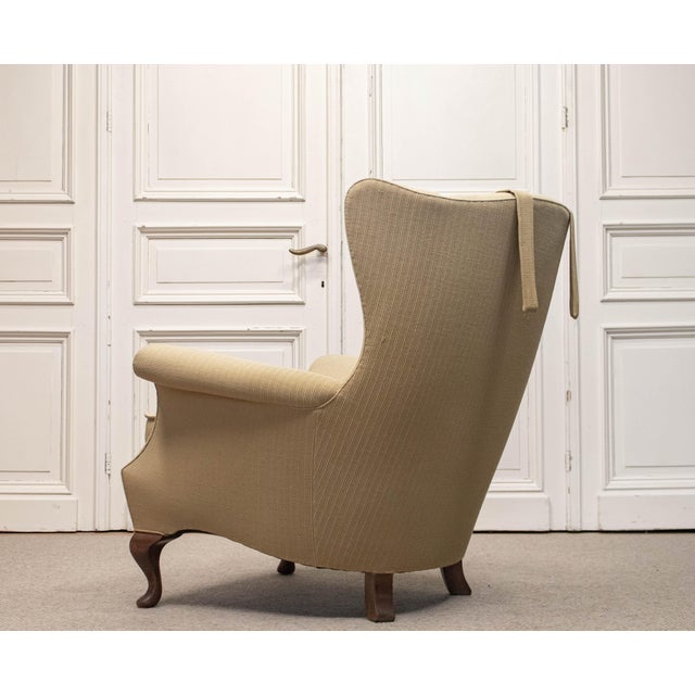 Wingback Lounge Chair by Ernst Kühn for Lysberg Hansen & Therp, Copenhagen, 1930s For Sale - Image 11 of 12