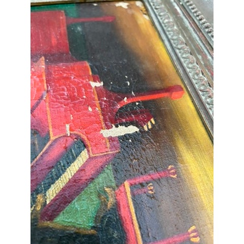 Antique Dog Playing Piano Oil Painting For Sale - Image 13 of 13