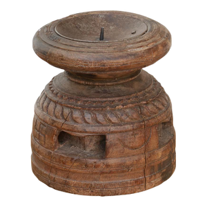 Primitive Carved Round Seeder Artifact