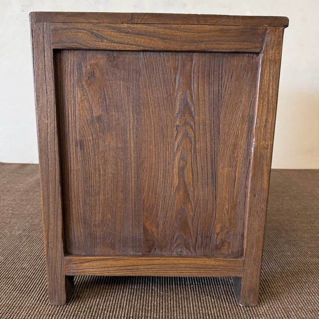 Modern Ollie II 2 Drawer Reclaimed Elm Nightstand - Chestnut For Sale - Image 3 of 8