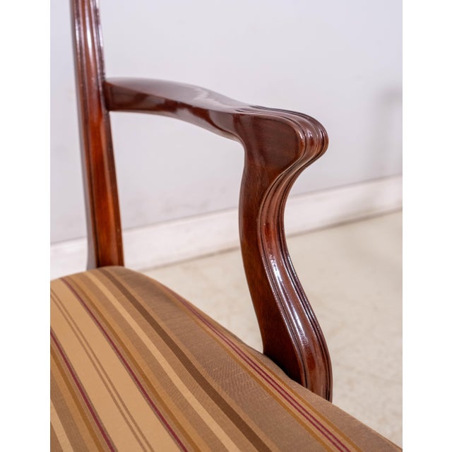 Wood Pair of John Widdicomb Mahogany Chippendale Style Armchairs For Sale - Image 7 of 18