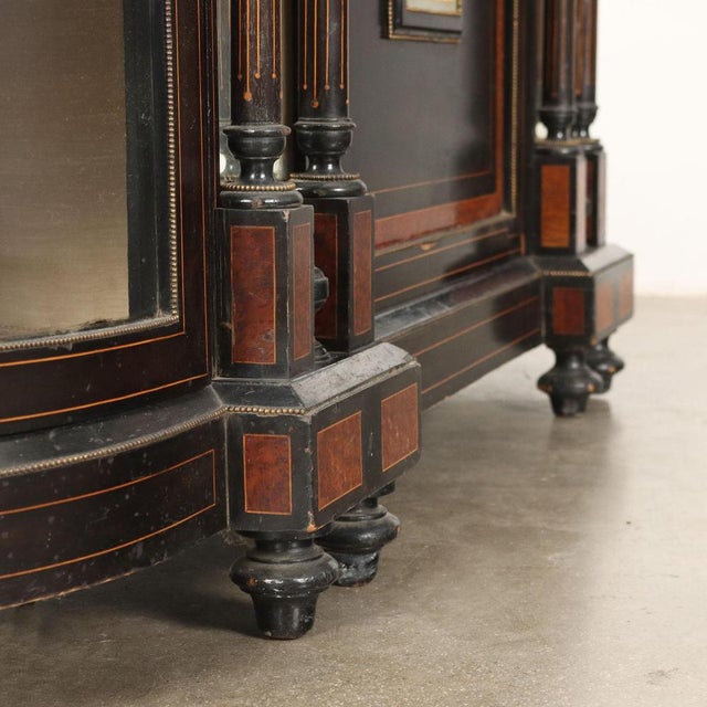 British Cupboard in Ebonized Wood & Decorated Bronze, 1900s For Sale - Image 13 of 16