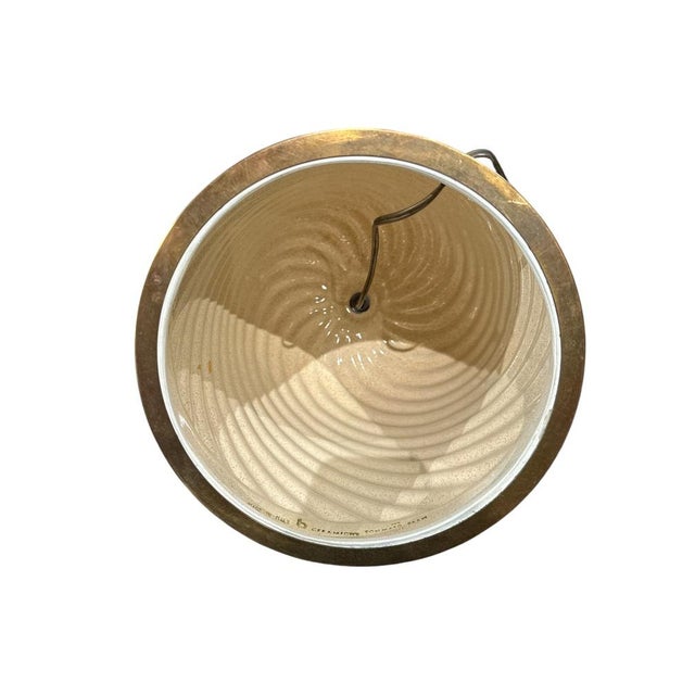 Cream Ceramic Table Lamp by Tommaso Barbi, Italy, 1970s For Sale - Image 8 of 11