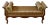 1990s Ethan Allen Gold & Purple Carved Footed Bench For Sale
