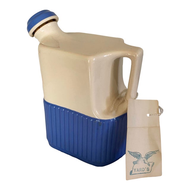 20th Century Universal Cambridge Pottery Primitive Farmhouse Cork Lid Pitcher Jug For Sale