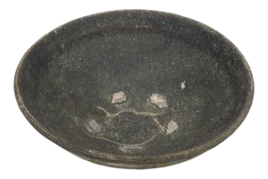 C16th Century Antique Annamese Grey Bowl With 5 Decorative Spur Marks