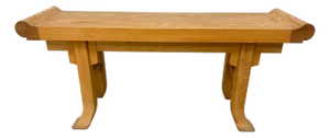 Vintage Asian Style Solid Oak Altar Console Table