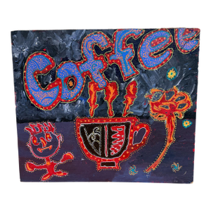 1990s Artwork Hot Coffee Painting