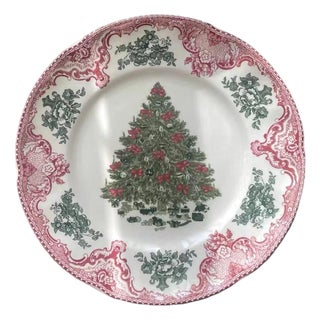 Retro British-Style Christmas-Themed Ceramic Plate For Sale