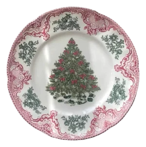 Retro British-Style Christmas-Themed Ceramic Plate
