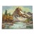 1975 Vintage Mountain Lake Landscape Oil Painting For Sale