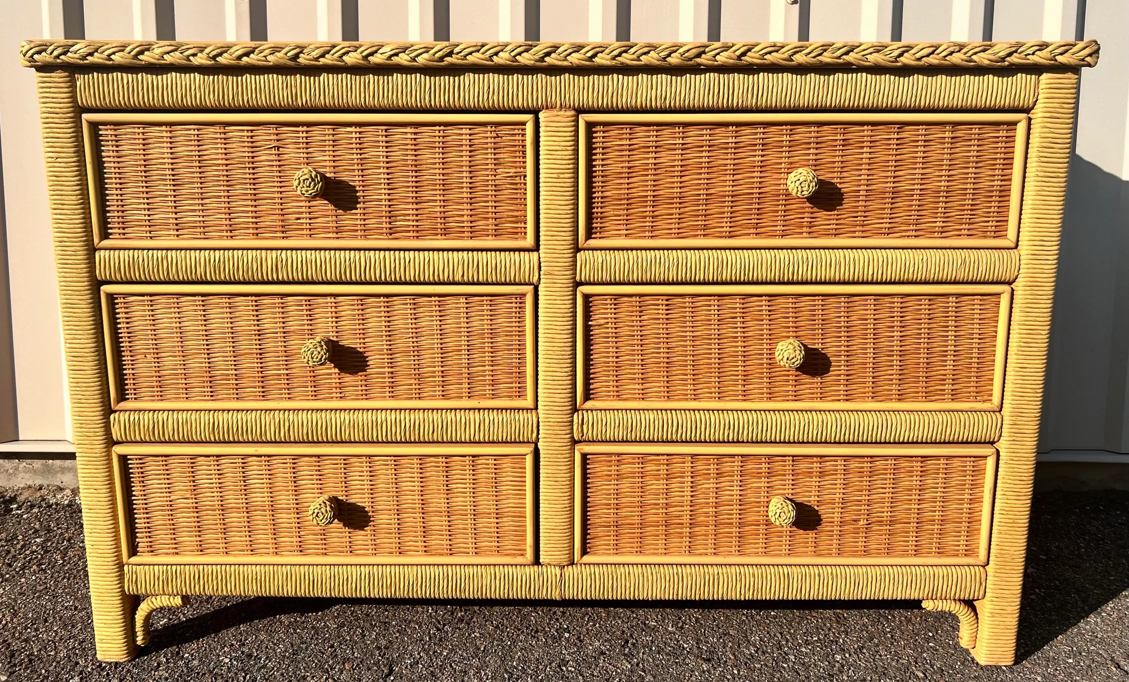 Henry Link for Lexington 6 Drawer Dresser in Natural Wicker With