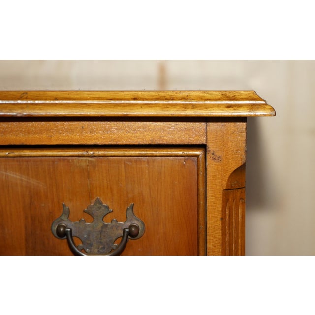 Vintage Wide Burr & Burl Yew Wood Chest of Drawers, Set of 2 For Sale - Image 5 of 18