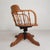 Brown Height-Adjustable Oak Swivel Office Chair, 1930s For Sale - Image 8 of 18