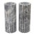 Marble Variegated Vases, Gray and Off White Pair Of For Sale