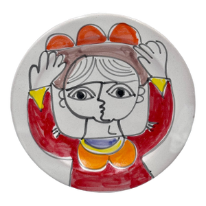 Pasta Bowl Plate by Italian Artist Giovanni DeSimone in the Manner of Picasso #2