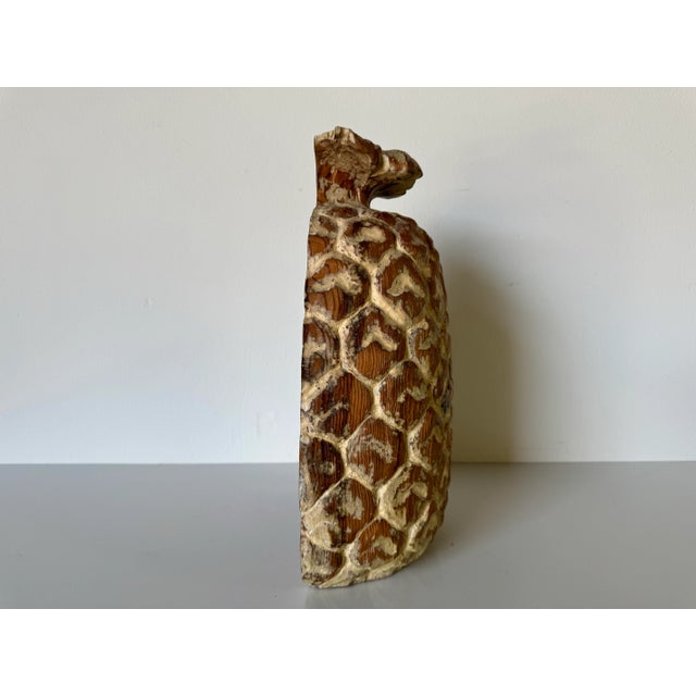 Vintage Sarreid Ltd Carved Wood Pineapple Sculpture For Sale In Miami - Image 6 of 11