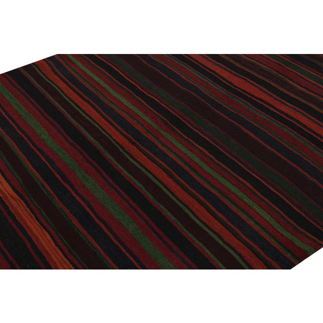 Rug & Kilim 1950s Vintage Afghan Tribal Kilim Rug With Colorful Stripes - 6'2''x5'2'' For Sale - Image 4 of 7
