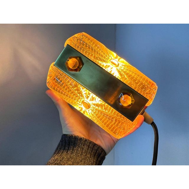 Glass and Brass Wall Lamp from Vitrika For Sale - Image 9 of 10