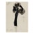 Vintage French Fashion Art Print – Black Coat With Statement Fur Trim, 12" X 16" For Sale